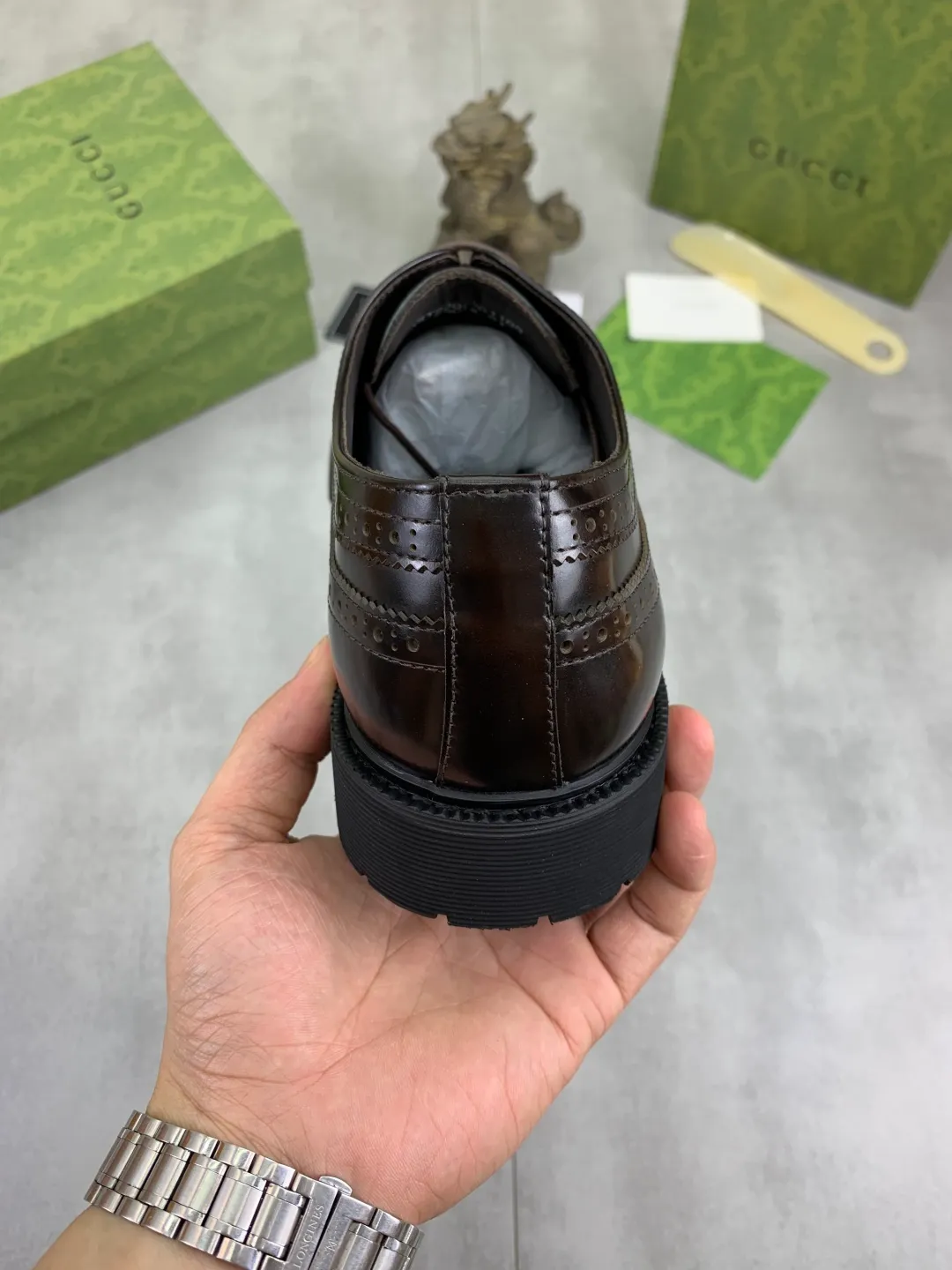 Men's Men's Shoes 💰P580 [New Style] 💰💎💎💎 [Gucci] GUCCI high-end men's formal business leather shoes, original order 1:1! Original imported high-end calfskin, original metal buckle, imported first-layer pigskin lining for feet, original high-end outsole, men's shoe size: 38-44
